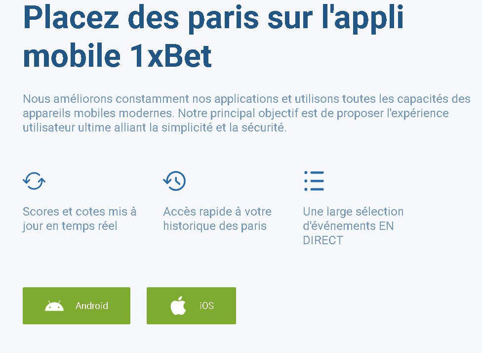 1xBet apps